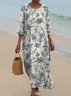 Crew Neck Casual Loose Dress With No