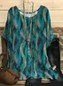 Vintage Dolman Sleeve Crew Neck Abstract Graphic T-Shirt