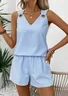 Casual Striped V Neck Loose Two-Piece Set
