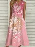 Casual Buckle Notched Dress With No