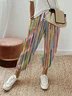 Women's Striped Print Casual Pants