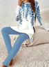 Women's Floral Print Casual Long Sleeve T-Shirt Leggings Two-Piece Set