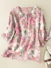 Women's Floral Print Casual Peter Pan Collar Shirt