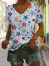 Casual V Neck Cotton T-Shirt