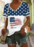 Casual America Flag Regular Fit T-Shirt