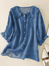 Women's Floral Print Casual Peter Pan Collar Shirt
