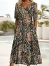 Women's Floral Print V-Neck Dress