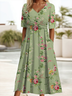 Women's Floral Print V-Neck Dress
