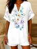 Regular Fit V Neck Casual Shirt