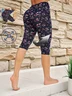 Women's Spring and Summer Floral Print Casual Midi Leggings