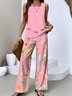 Crew Neck Regular Fit Casual Two-Piece Set With No