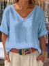 Cotton And Linen Short Sleeve T-Shirt