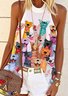 Regular Fit Animal Picture Halter Casual T-Shirt