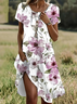 Women's Floral Print Casual Round Neck Short Sleeve Dress