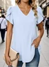 Cotton V Neck Regular Fit Casual T-Shirt