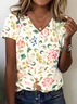V Neck Cotton Casual T-Shirt