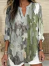 V Neck Regular Fit Geometric Casual Shirt