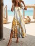 Casual Cotton Crew Neck Dress With No
