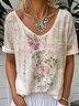 Casual Gradient Pattern Loose Cotton Blouse
