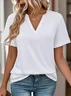 Regular Fit V Neck Casual Cotton T-Shirt