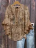 Women's Floral Ruffle Sleeve Top