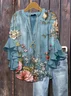 Women's Floral Ruffle Sleeve Top