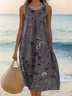 Crew Neck Casual Cotton Regular Fit Dress With No