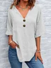 V Neck Regular Fit Casual T-Shirt