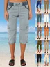 Women's  Elastic Waist H-Line Wide Leg Pants Daily Going Out Pants Black Casual Pocket Stitching Plain Summer Pants