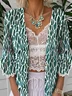 Casual 3/4 Sleeve Cotton Floral Cape Jacket
