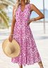 Casual Loose Notched Buckle Dress