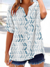 Women's Geometric Print Casual Short Sleeve Shirt