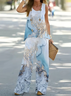 Women's Abstract Print Casual Vest and Pants Two-Piece Set