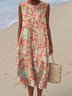 Regular Fit Floral Simple Dress With No