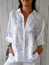 Floral Shirt Collar Loose Casual Shirt