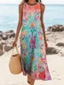 Cotton Floral Vacation Dress With No
