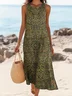 Simple Regular Fit Crew Neck Dress With No