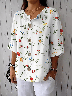 Vintage Stand Collar Floral Loose Shirt