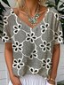 Loose Jersey Casual V Neck T-Shirt