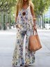 U-Neck Loose Casual Ombre Two-Piece Set