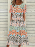 Women's Floral Print Crew Neck Dress