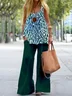 Vintage U-Neck Geometric Two-Piece Set
