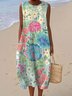 Regular Fit Simple Cotton Floral Dress With No
