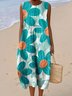 Plants Regular Fit Simple Cotton Dress With No