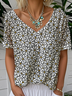 Floral Casual Loose Jersey T-Shirt