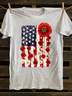 American Flag Floral 4th Of July T-shirt