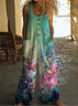 Women's H-Line Overall Crew Neck Daily Going Out Casual Printing Floral Summer Long Jumpsuit Romper