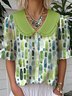 Shawl Collar Casual Loose Geometric Shirt