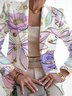 Plants Shawl Collar Casual Blazer