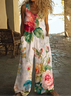 Women's H-Line Overall Crew Neck Daily Going Out Casual Printing Floral Summer Long Jumpsuit Romper